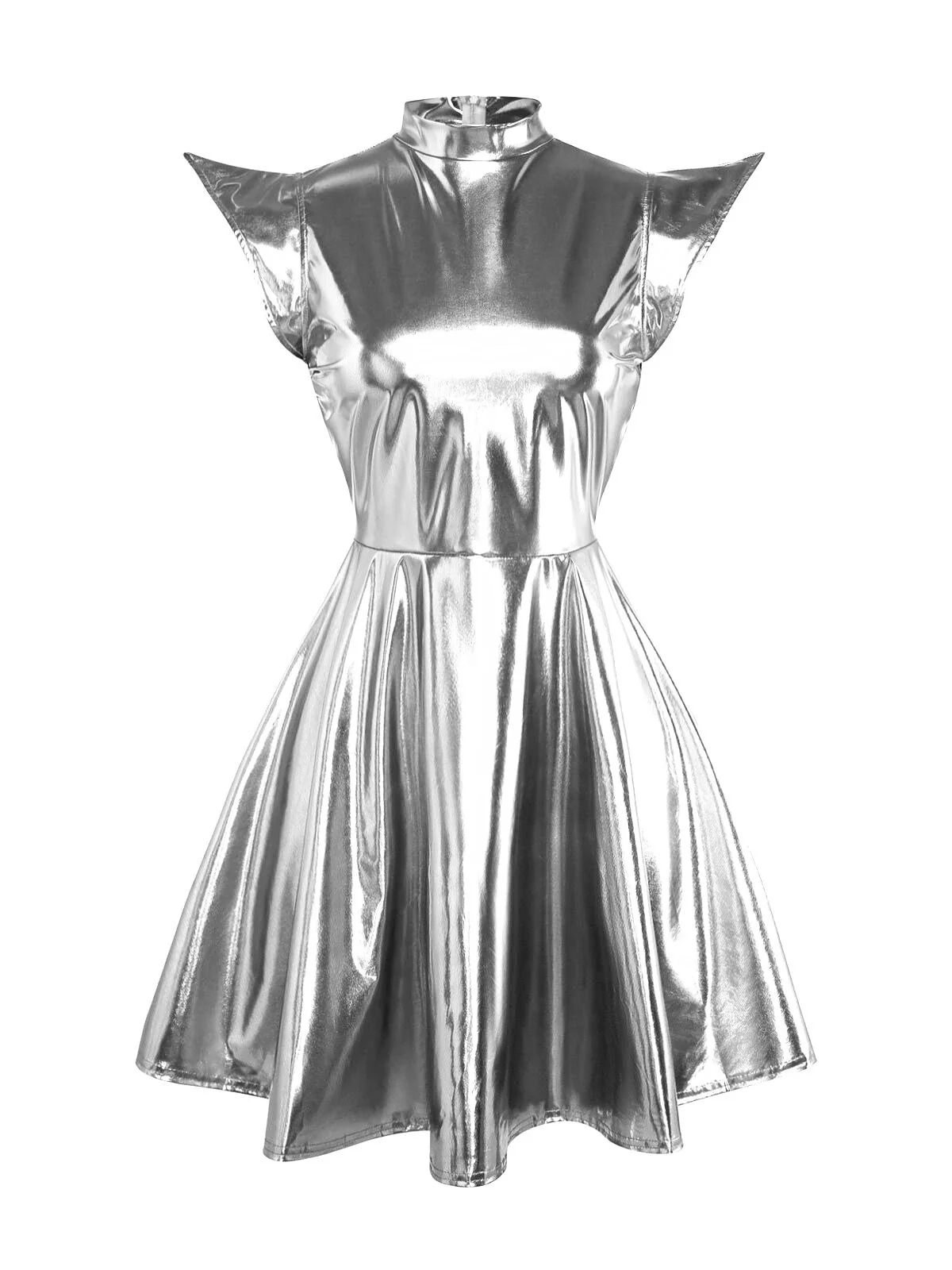 1980s Metallic Futuristic Party Mini Dress - Image 9