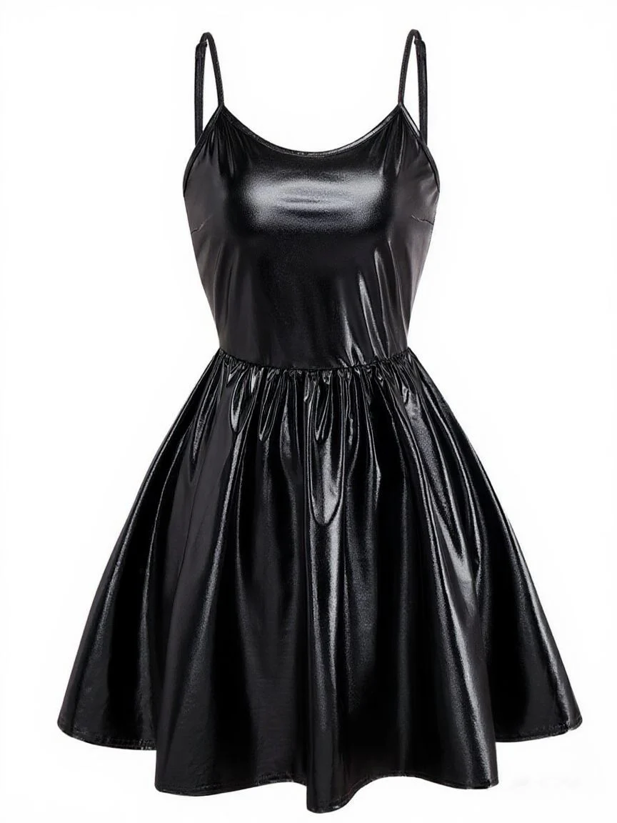 1980s Metallic Spaghetti Strap Party Dress - Image 13