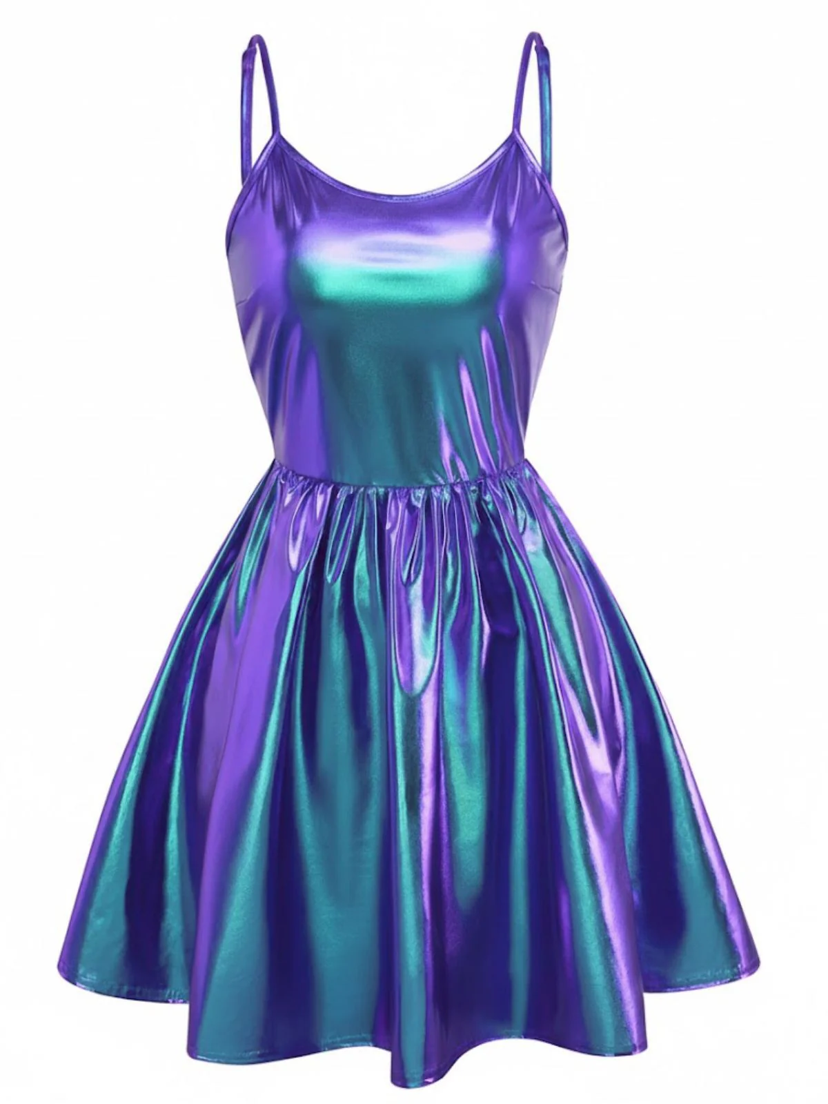 1980s Metallic Spaghetti Strap Party Dress - Image 6