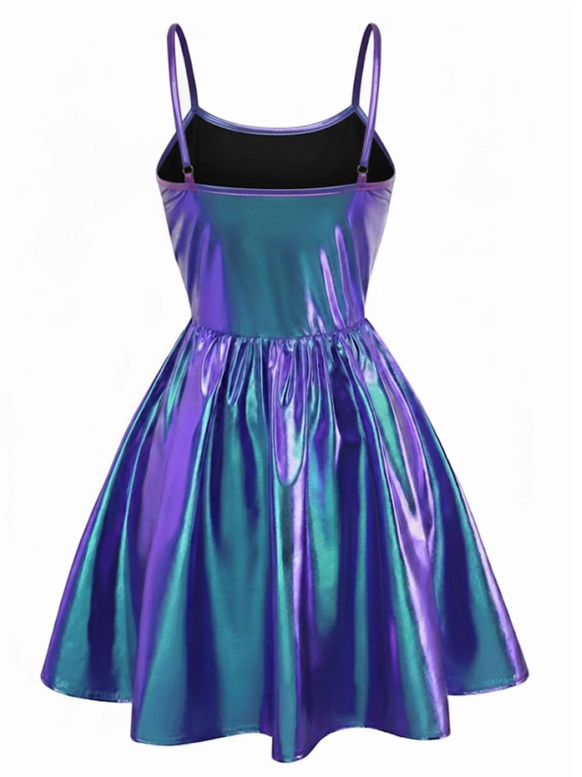 1980s Metallic Spaghetti Strap Party Dress - Image 7
