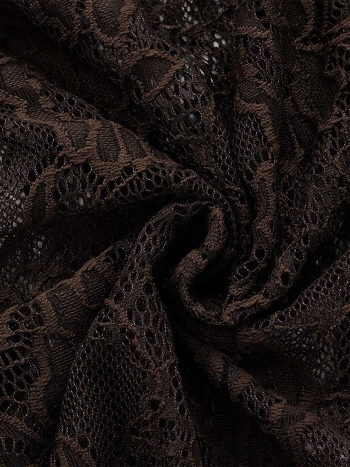 1980s Off-Shoulder Lace Bodice Maxi Dress - Image 9