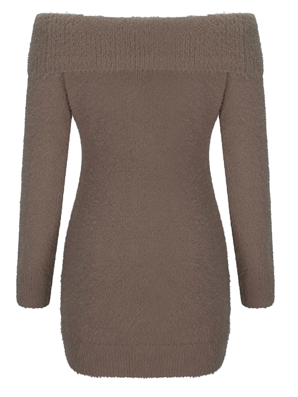 1980s Off-Shoulder Mohair Long Sleeves Dress - Image 15