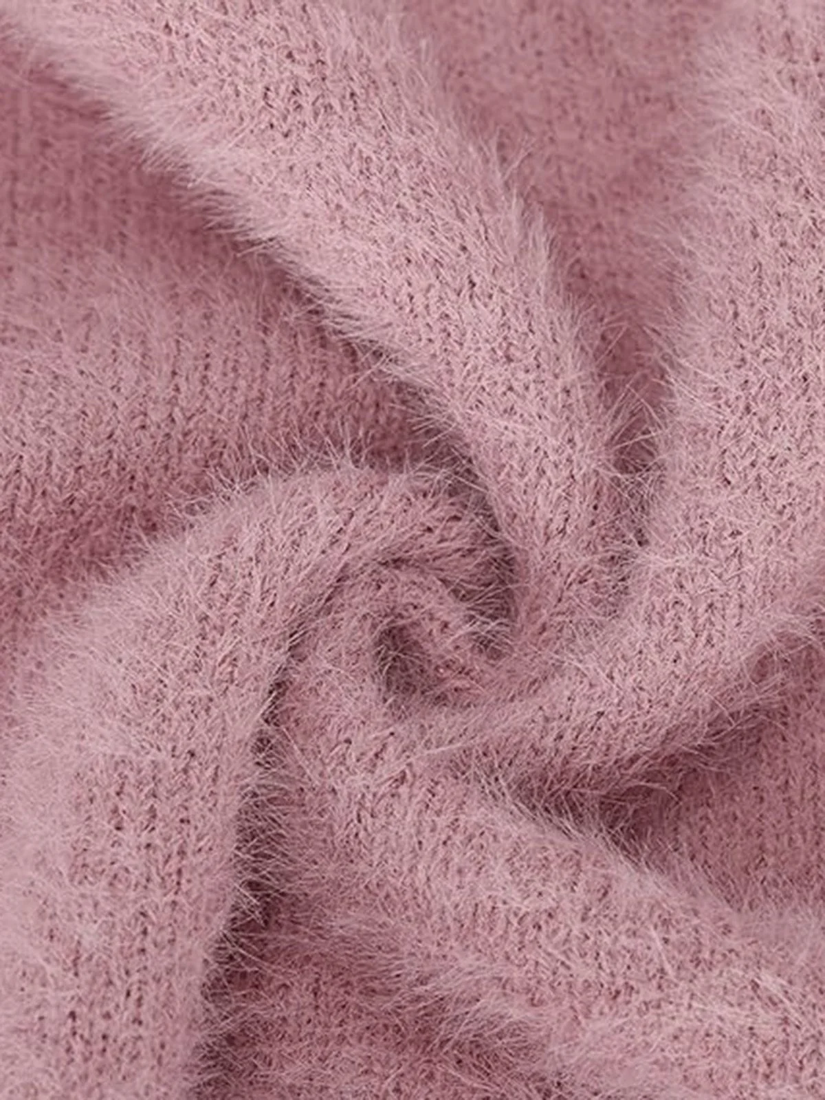 1980s Off-Shoulder Mohair Long Sleeves Dress - Image 5