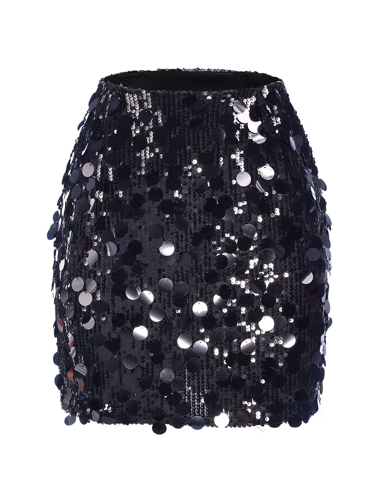 1980s Party Sequined Mini Pencil Skirt - Image 5