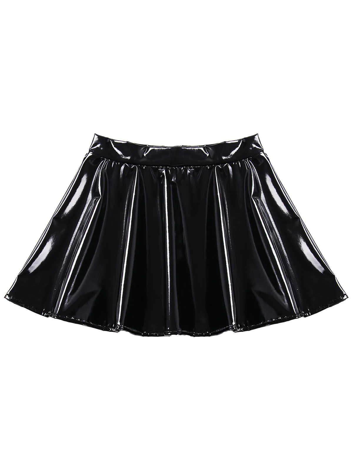 1980s Patent Leather Pleated Mini Skirt - Image 3