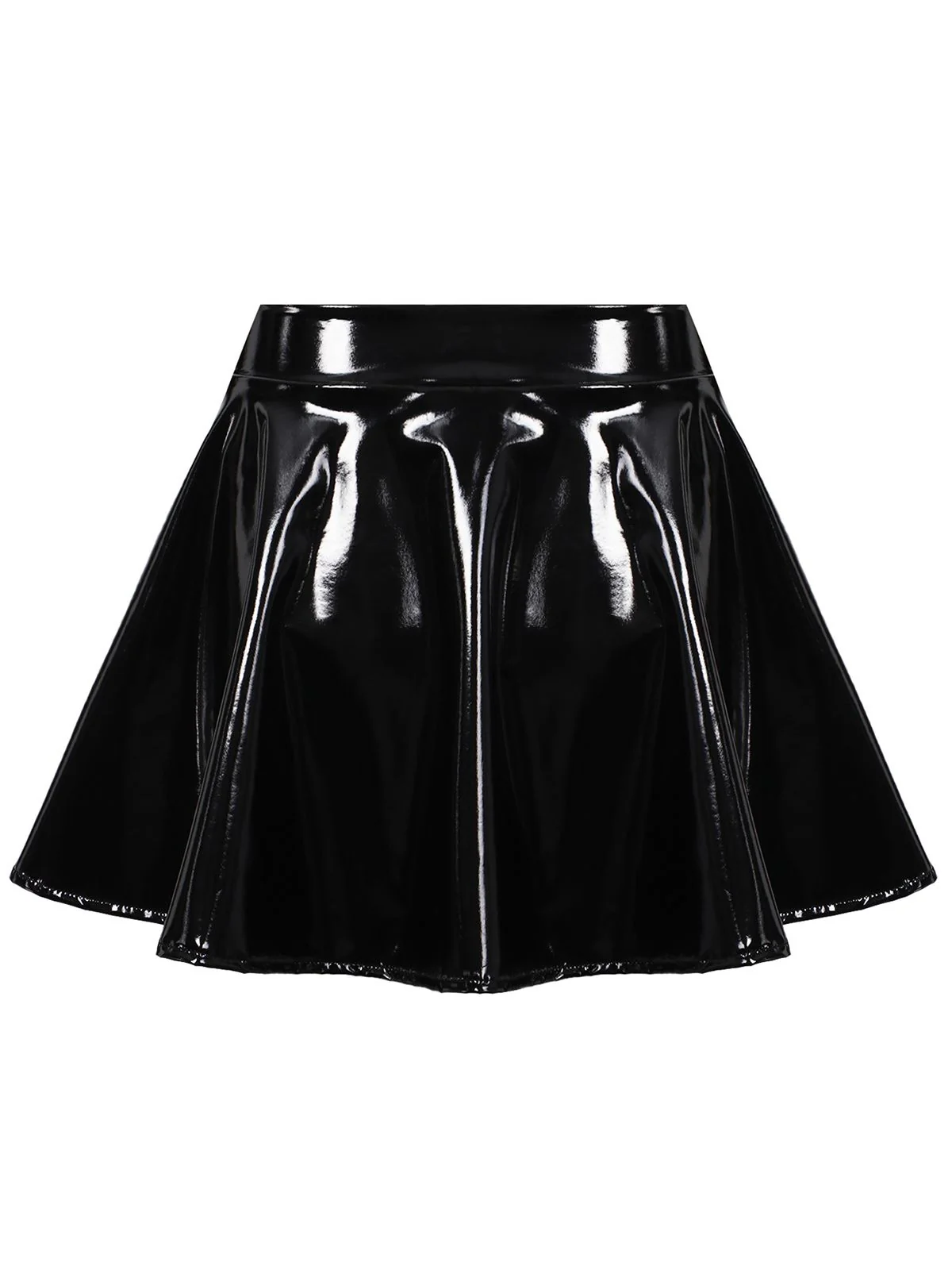 1980s Patent Leather Pleated Mini Skirt - Image 5
