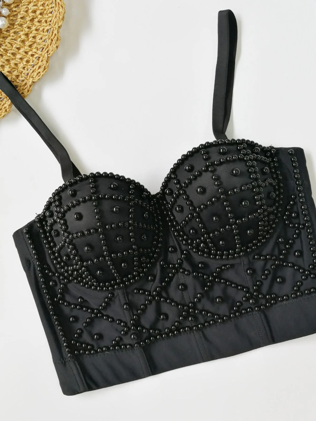 1980s Pearl Solid Fishbone Camisole Corset - Image 2