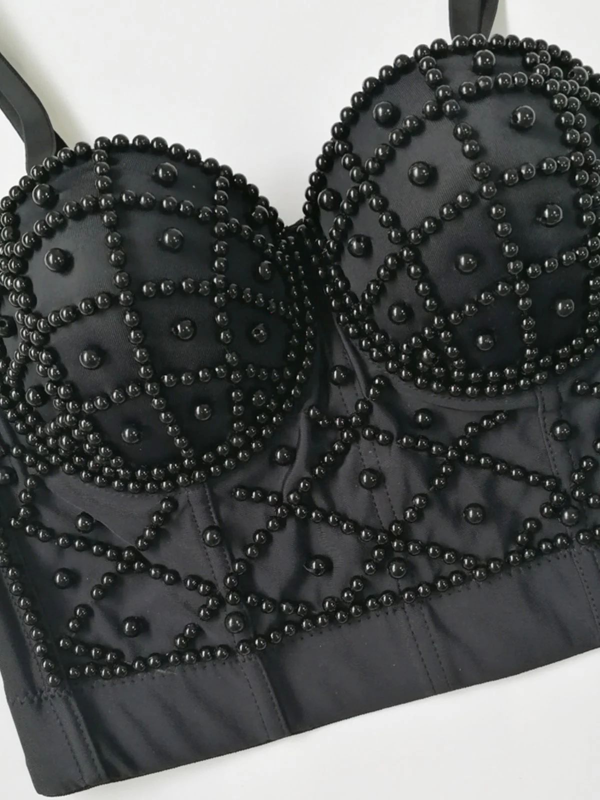 1980s Pearl Solid Fishbone Camisole Corset - Image 4