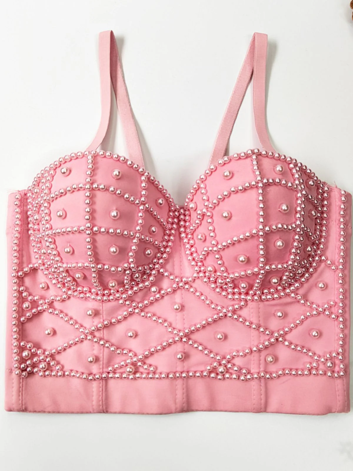 1980s Pearl Solid Fishbone Camisole Corset - Image 5