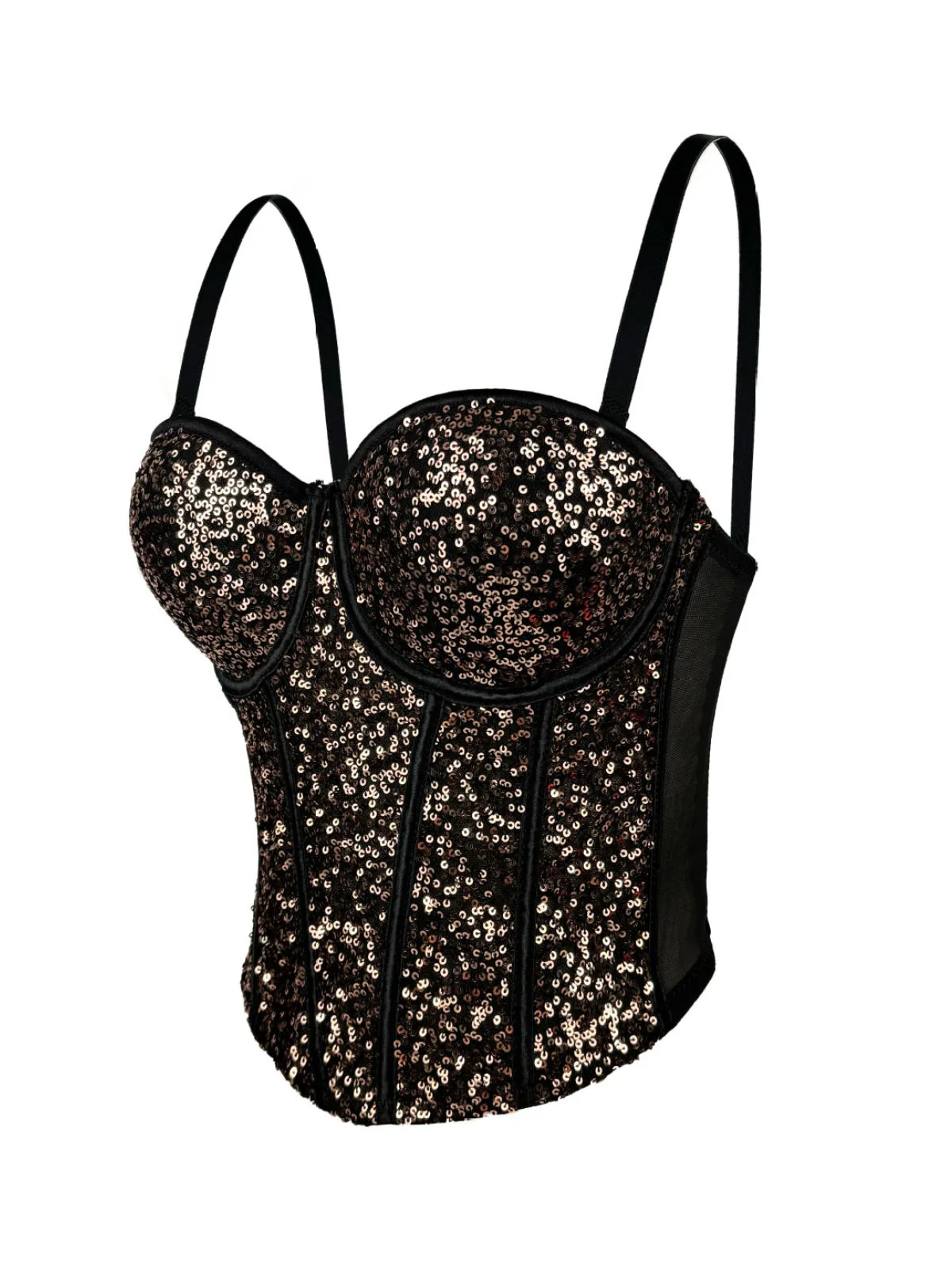 1980s Punk Sequin Boned Corset - Image 3