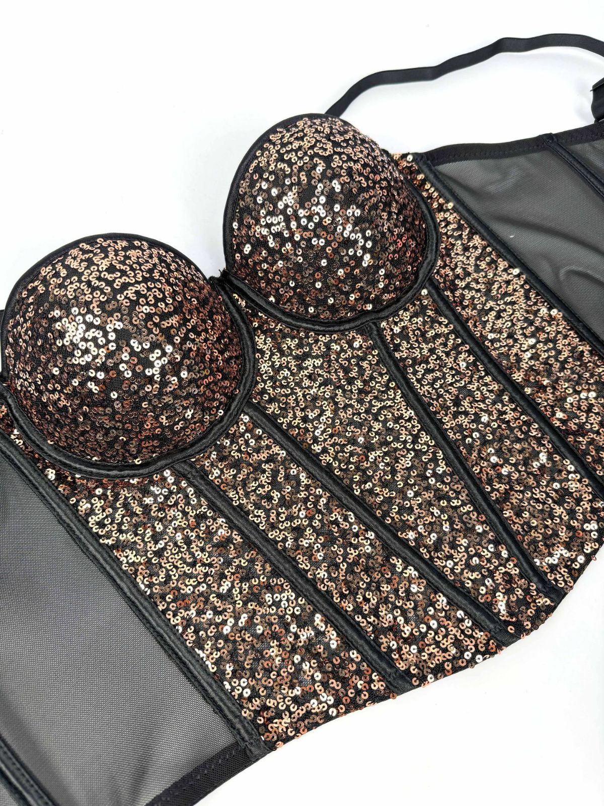 1980s Punk Sequin Boned Corset - Image 4