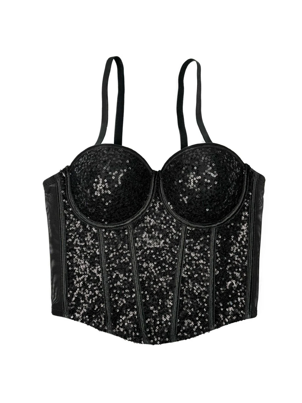 1980s Punk Sequin Boned Corset - Image 7