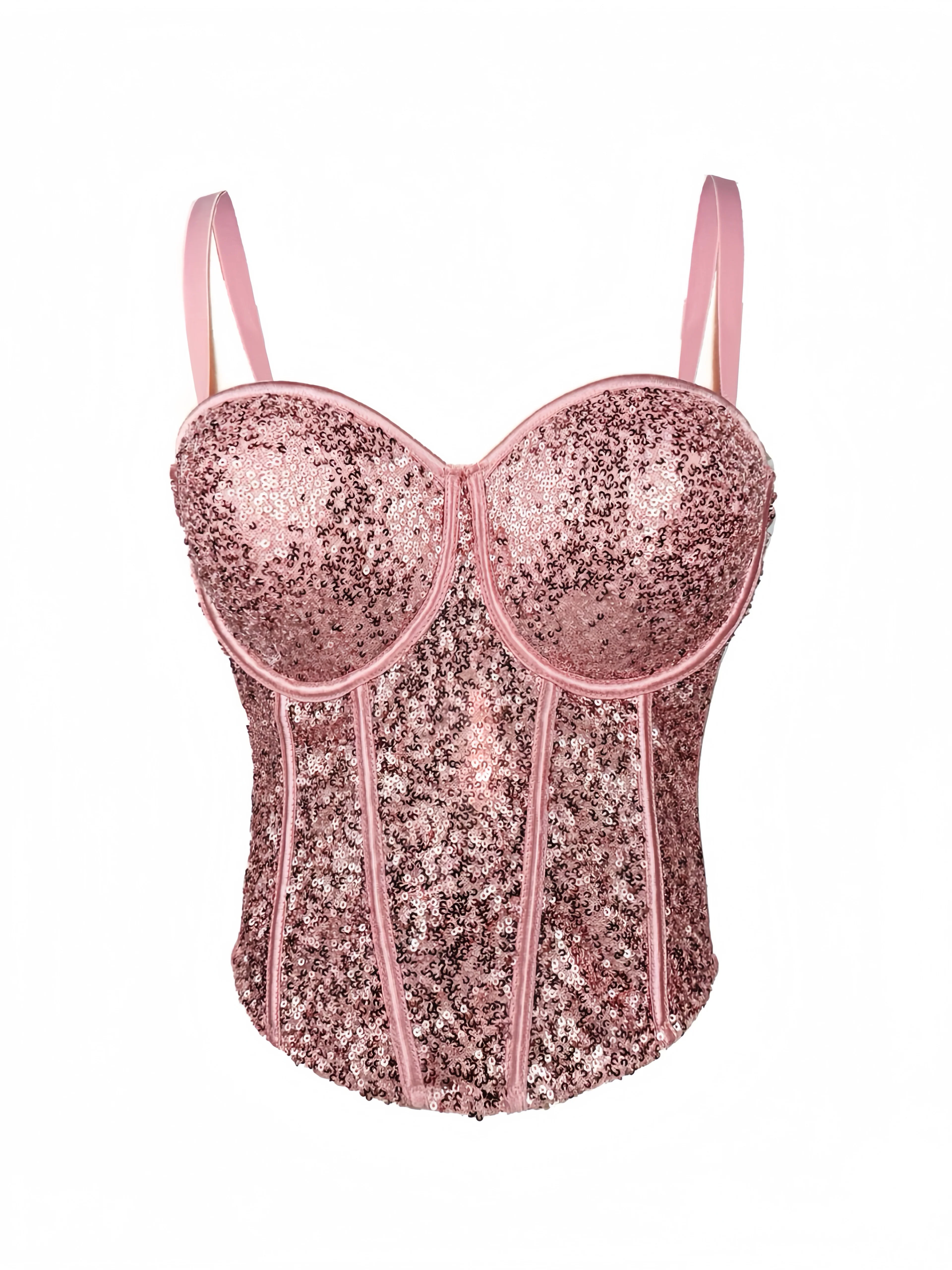 1980s Punk Sequin Boned Corset - Image 8