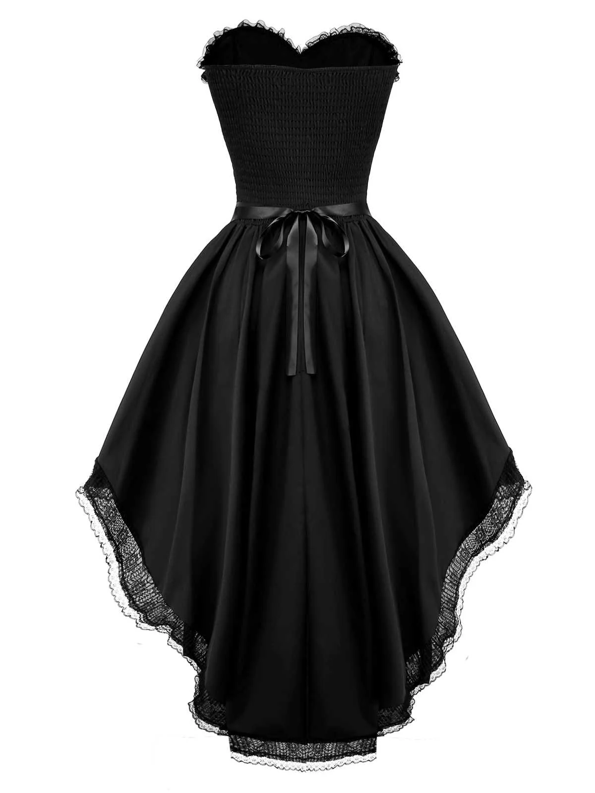 1980s Punk Strapless Lace Gothic Corset Dress - Image 2