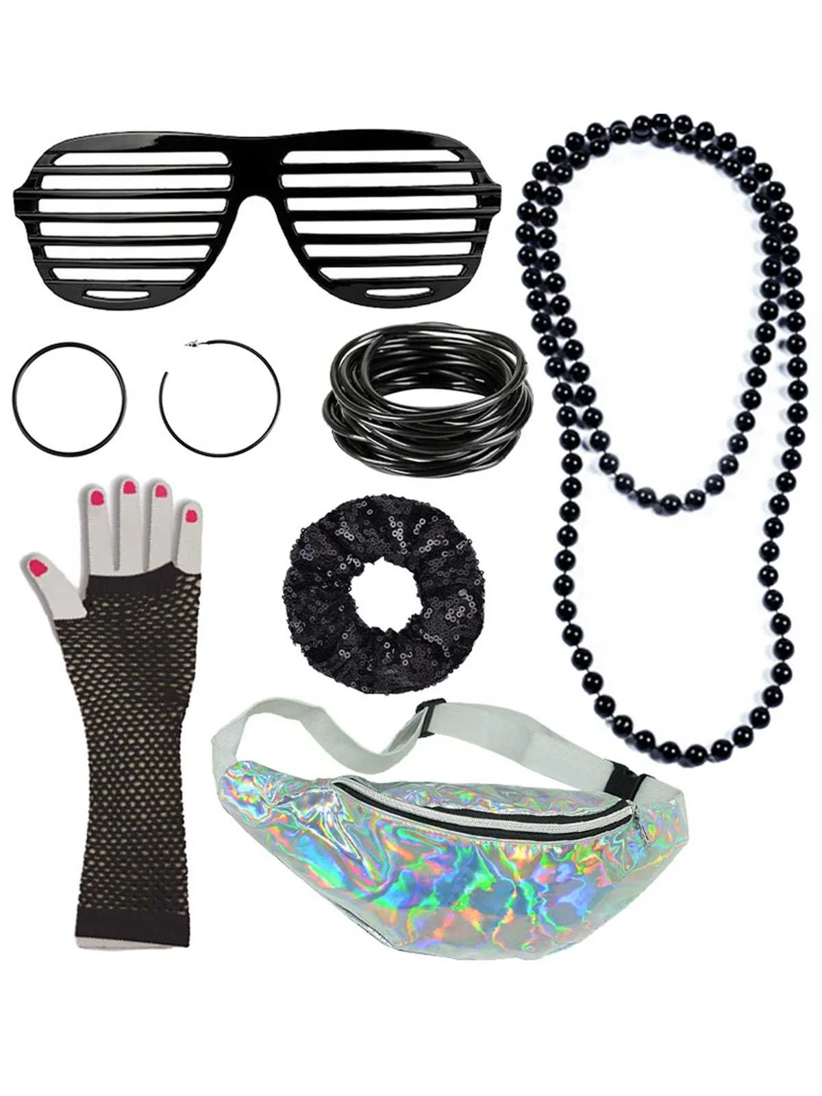 1980s Retro Costume Colorful Accessory Set - Image 3