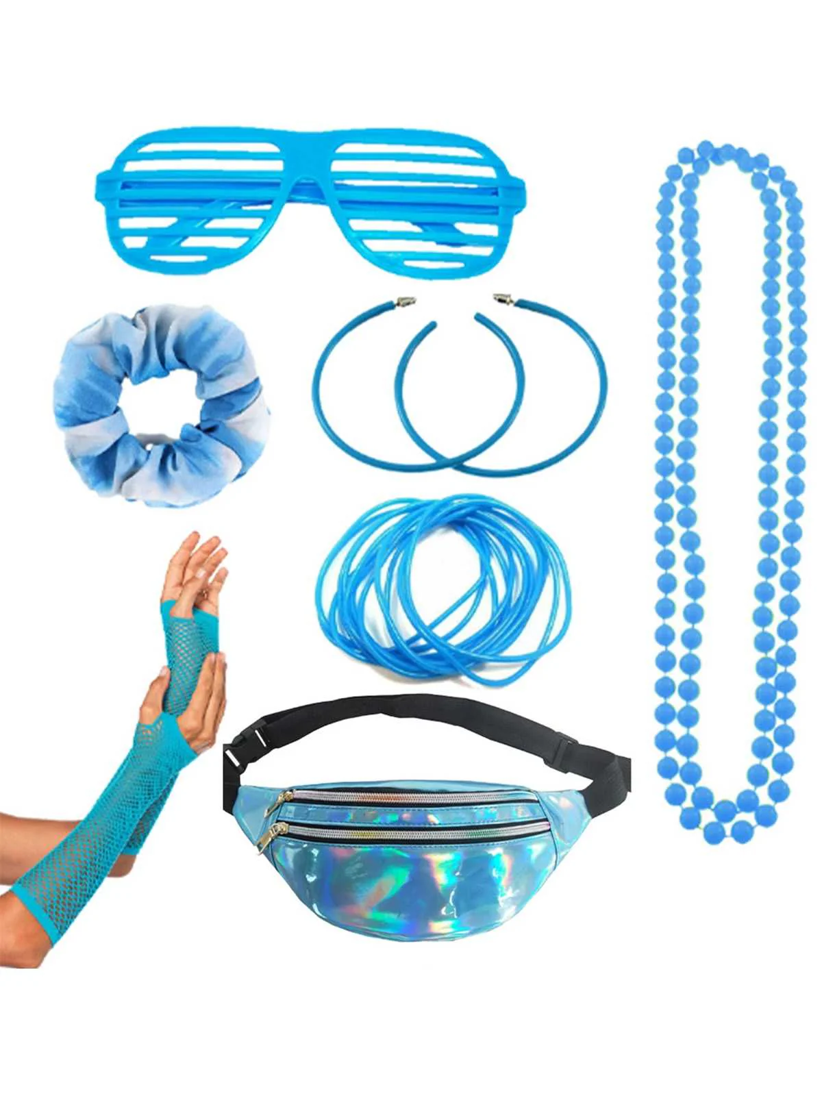 1980s Retro Costume Colorful Accessory Set - Image 4