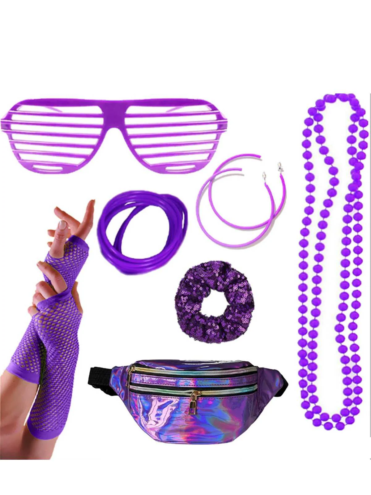 1980s Retro Costume Colorful Accessory Set - Image 6