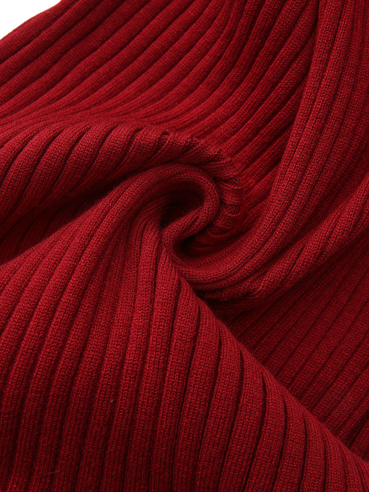 1980s Ribbed Ruffled Collar Midi Dress - Image 6