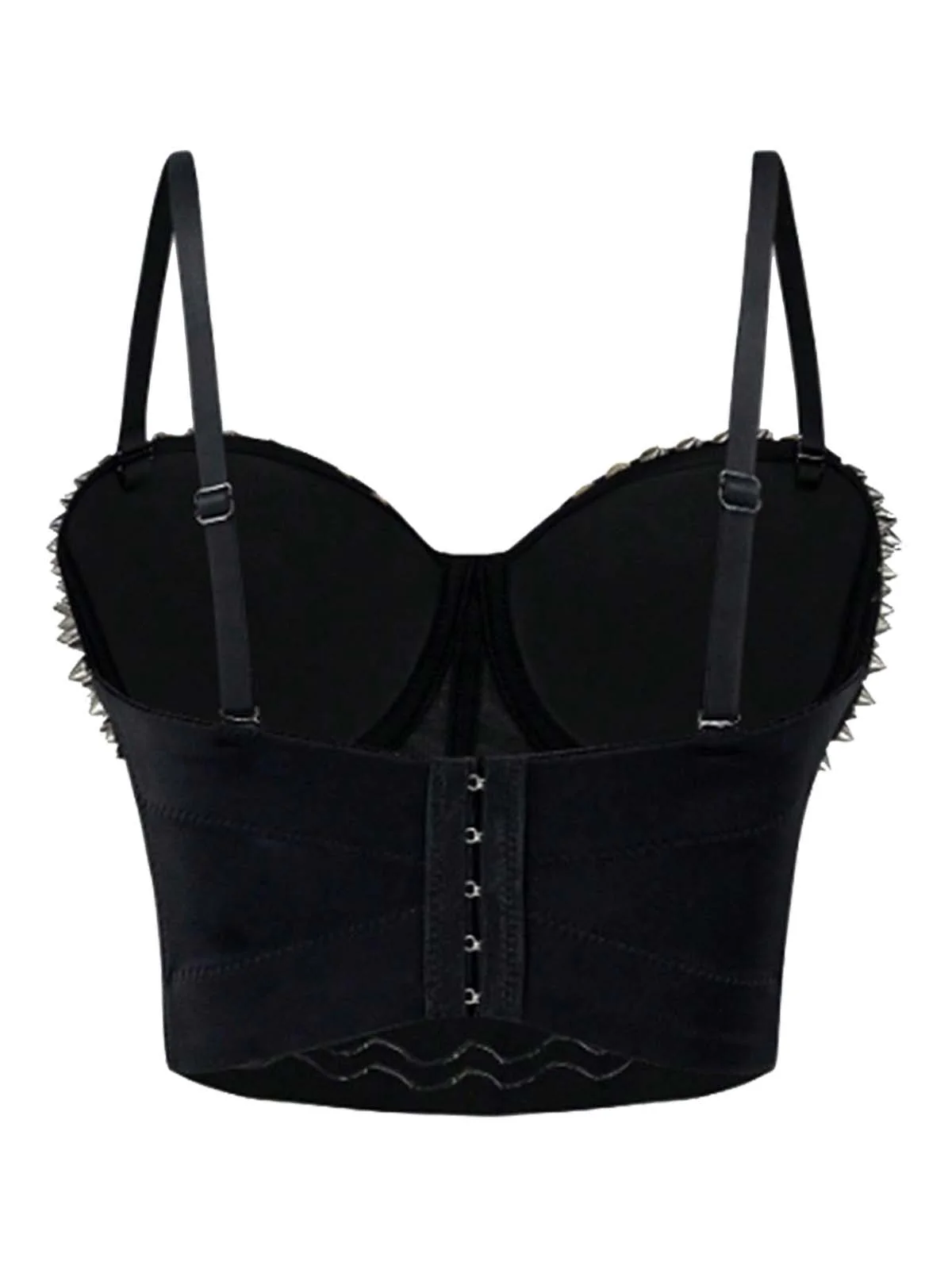 1980s Satin Punk Rock Metallic Rivet Corset - Image 2