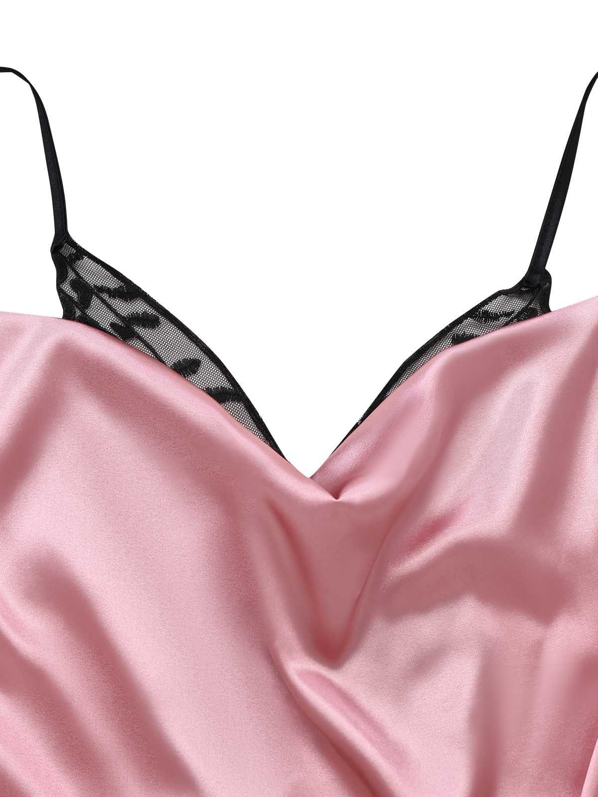 1980s Satin Slip Butterfly Lace Nightgown - Image 4