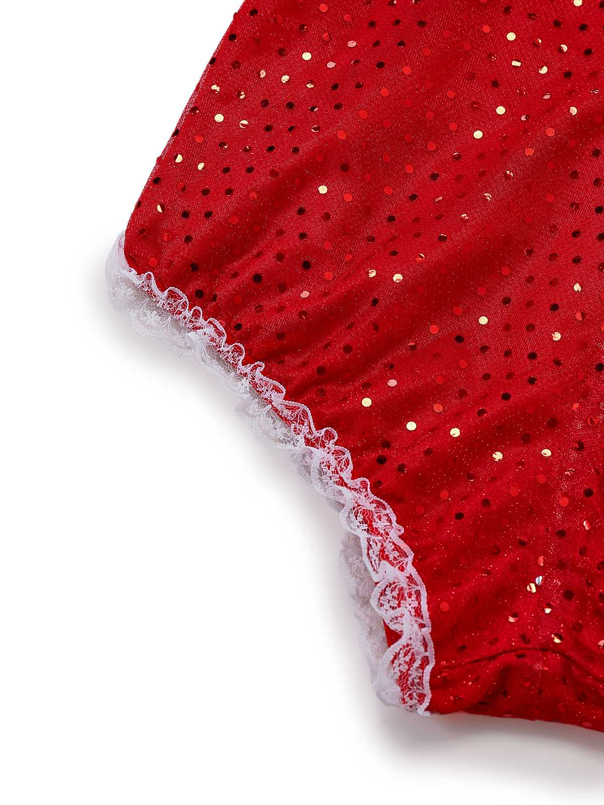 1980s Sequin Christmas Strapless Romper With Hat & Boot Covers - Image 7