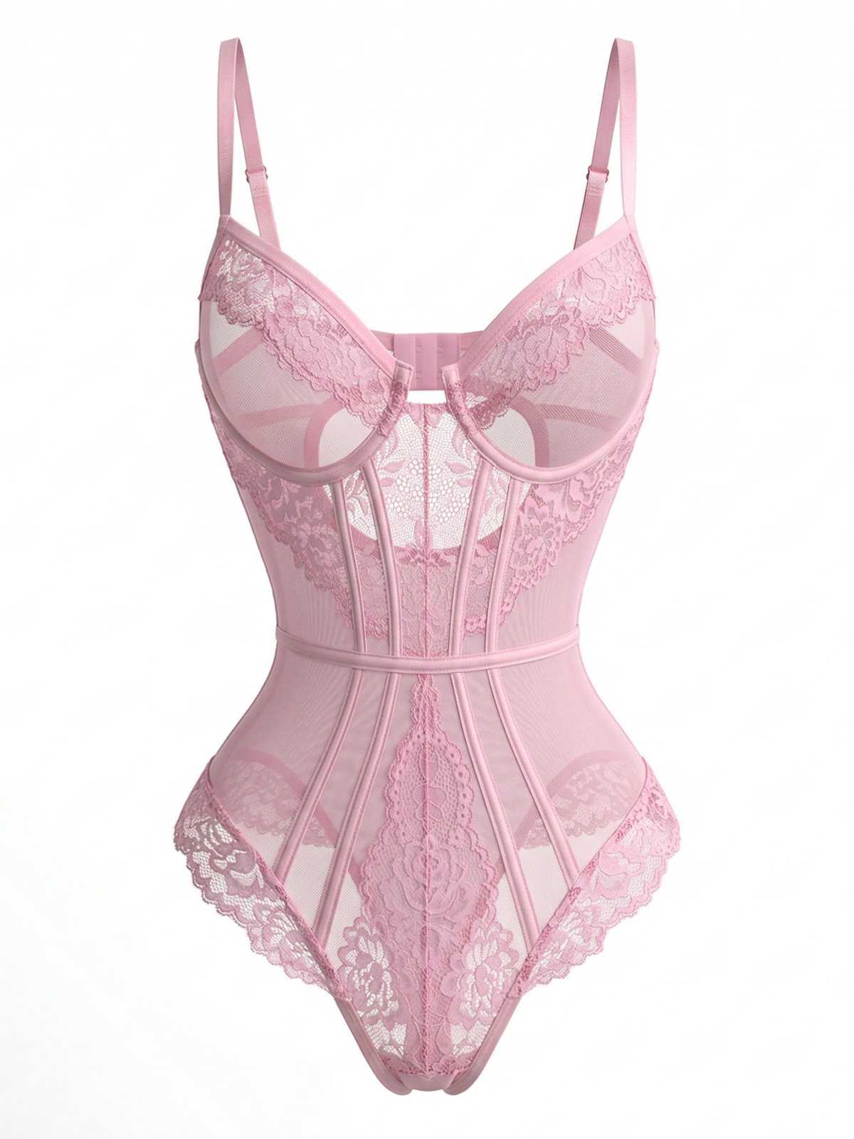 1980s Slip Floral Lace Bodysuit Lingerie - Image 2