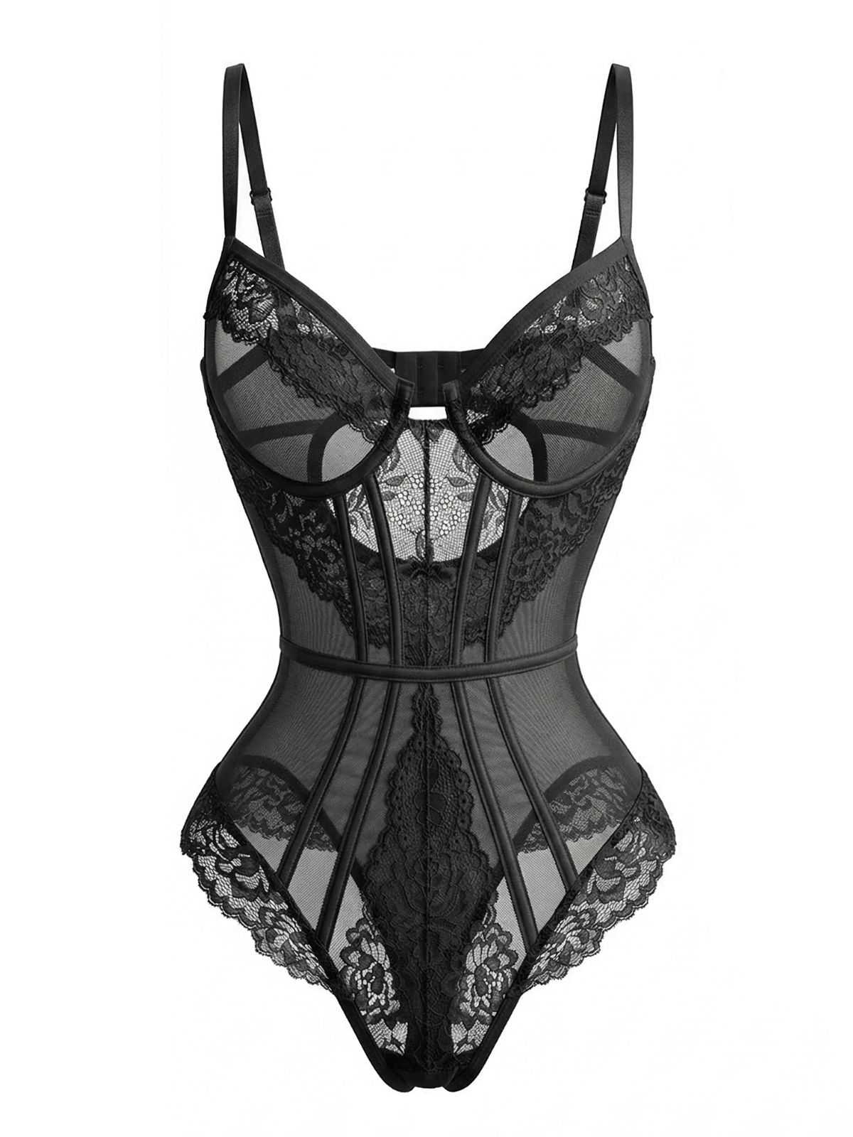 1980s Slip Floral Lace Bodysuit Lingerie - Image 8
