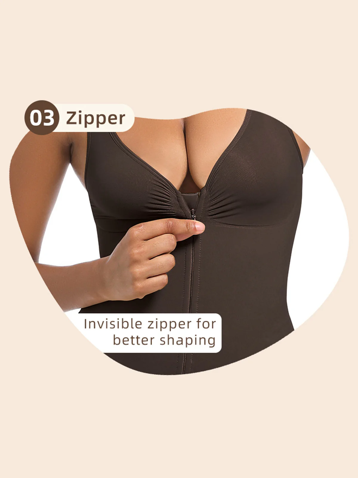 1980s Solid Front Zipper Shapwear Bodysuit - Image 11
