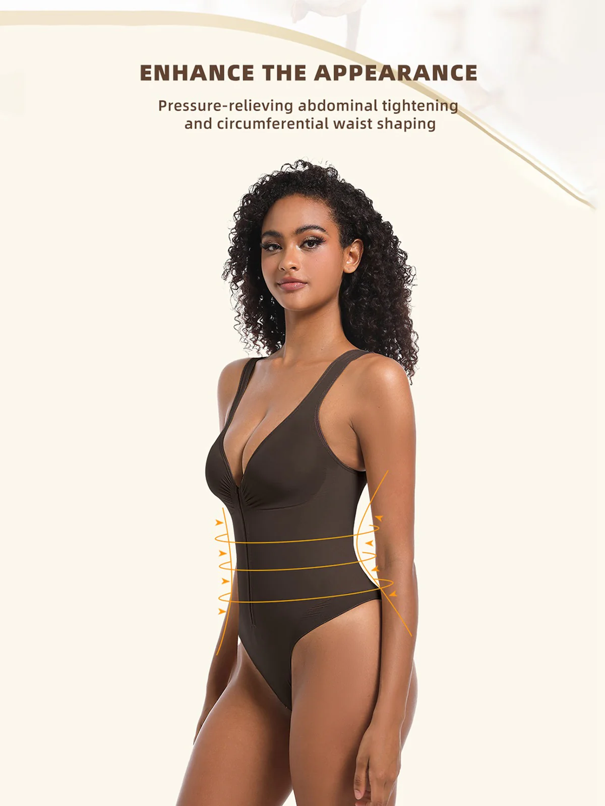 1980s Solid Front Zipper Shapwear Bodysuit - Image 8
