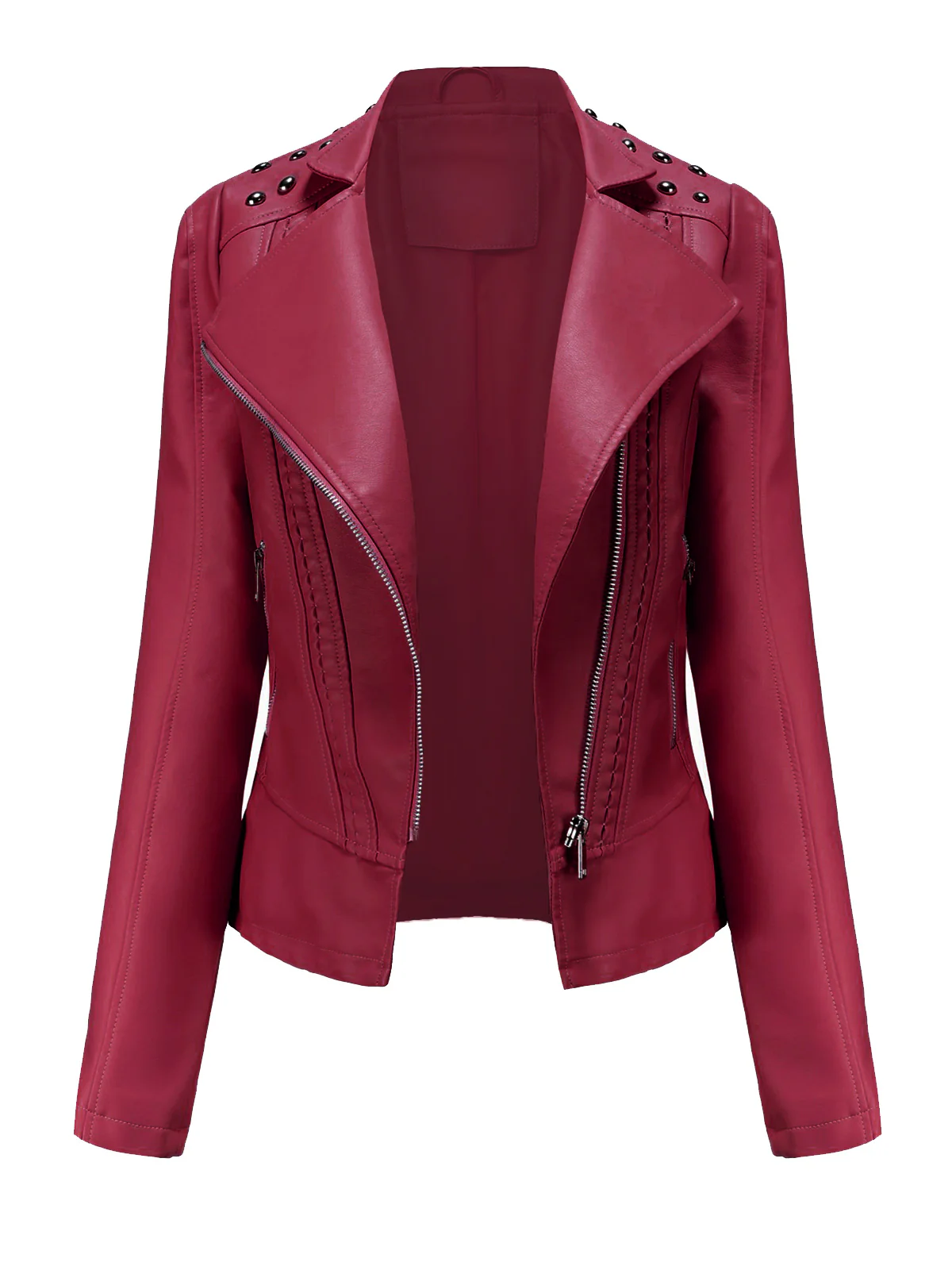 1980s Solid Lapel Leather Jacket - Image 10