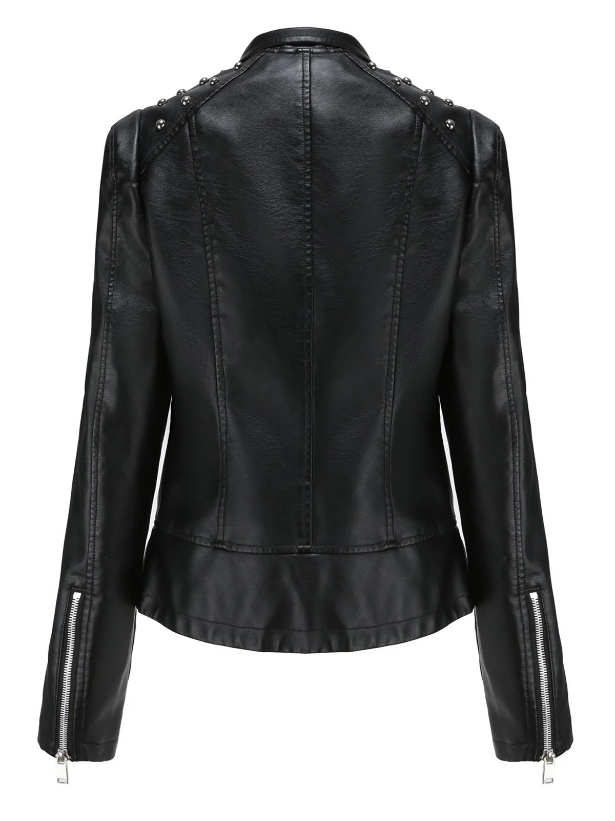 1980s Solid Lapel Leather Jacket - Image 3