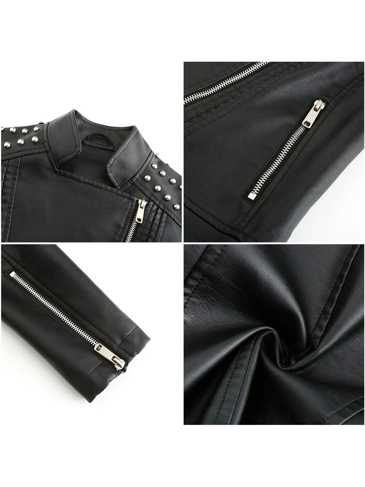 1980s Solid Lapel Leather Jacket - Image 4