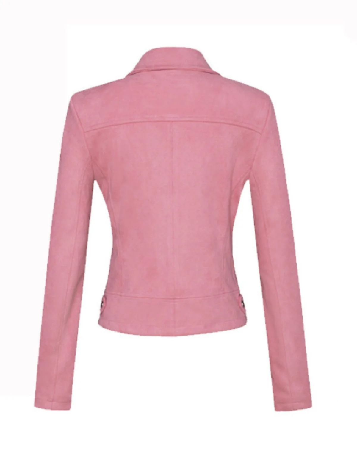 1980s Solid Lapel Suede Leather Jacket - Image 10
