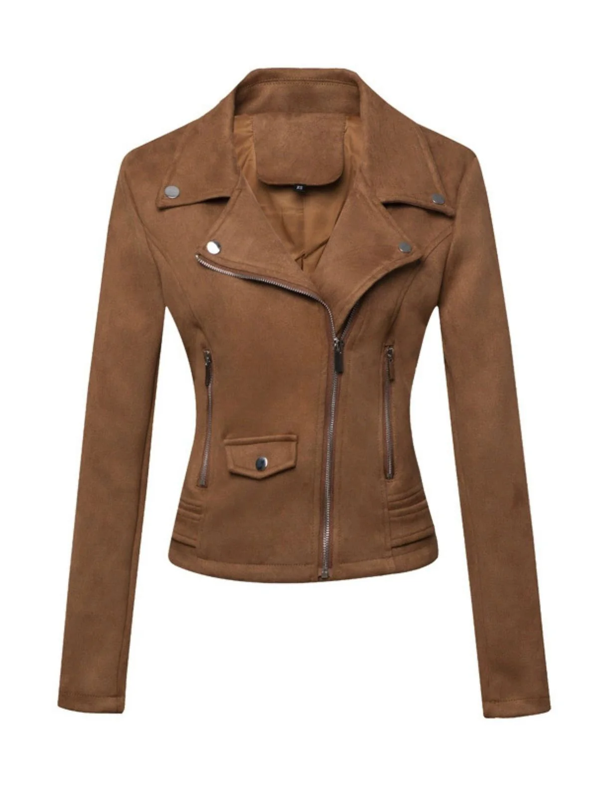 1980s Solid Lapel Suede Leather Jacket - Image 11