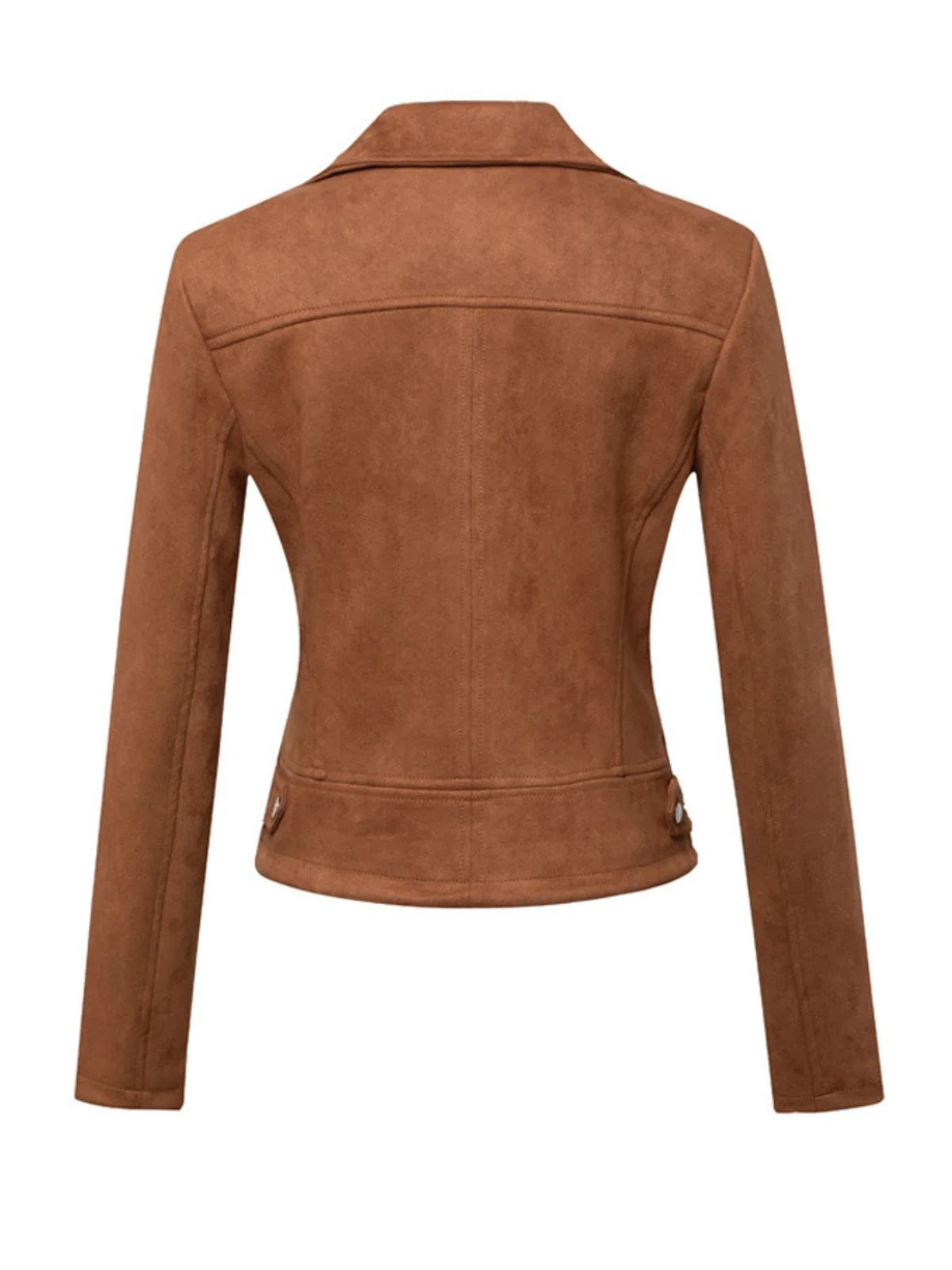 1980s Solid Lapel Suede Leather Jacket - Image 12