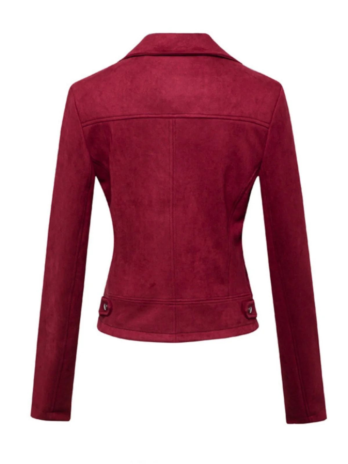 1980s Solid Lapel Suede Leather Jacket - Image 2