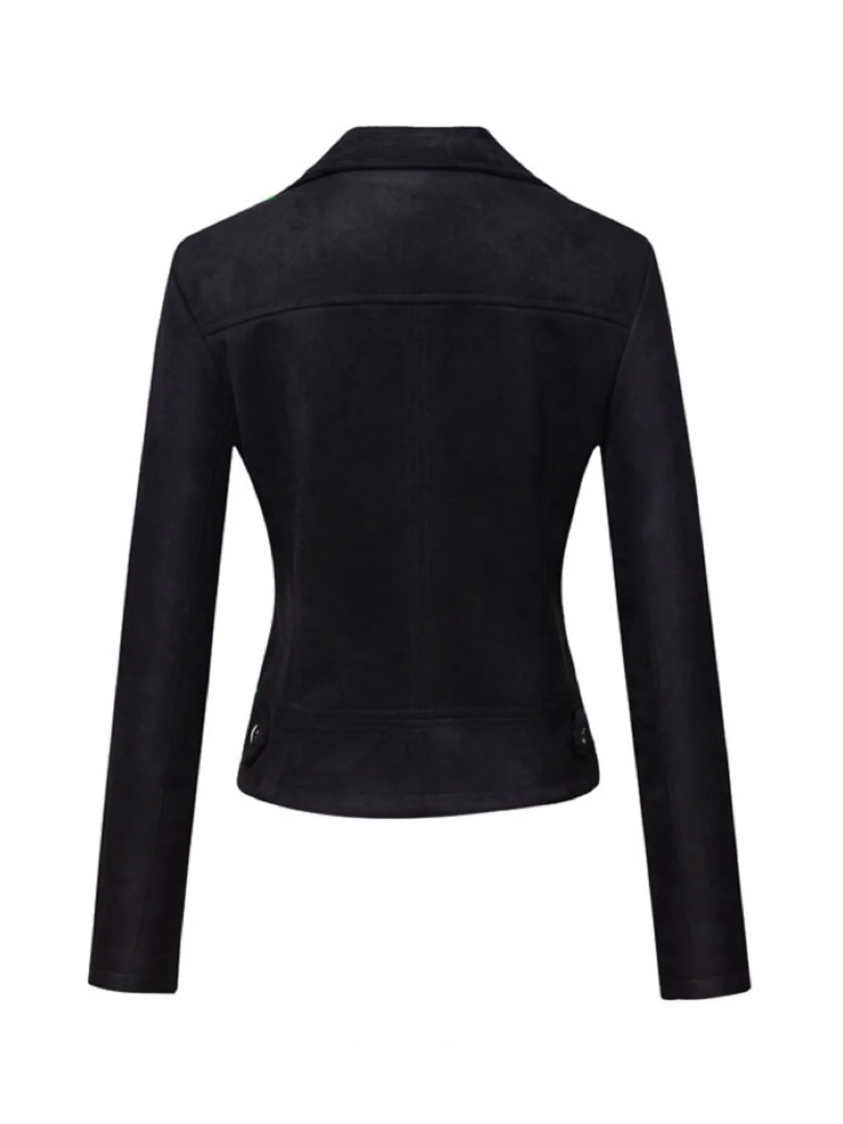 1980s Solid Lapel Suede Leather Jacket - Image 6