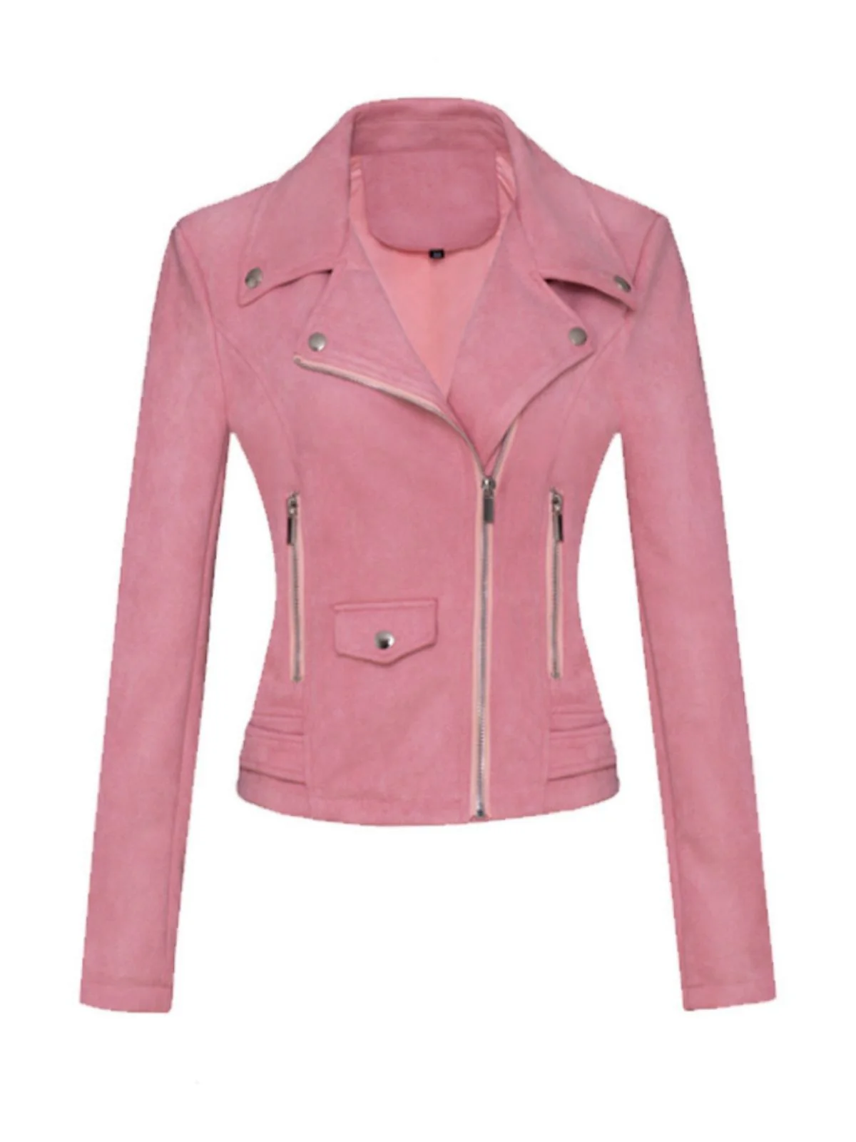 1980s Solid Lapel Suede Leather Jacket - Image 9