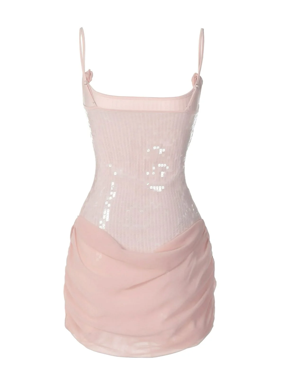 1980s Solid Sequined Patchwork Mini Dress - Image 3
