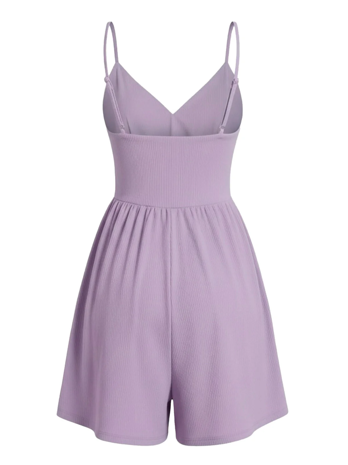 1980s Solid Spaghetti Strap V-Neck Romper - Image 11