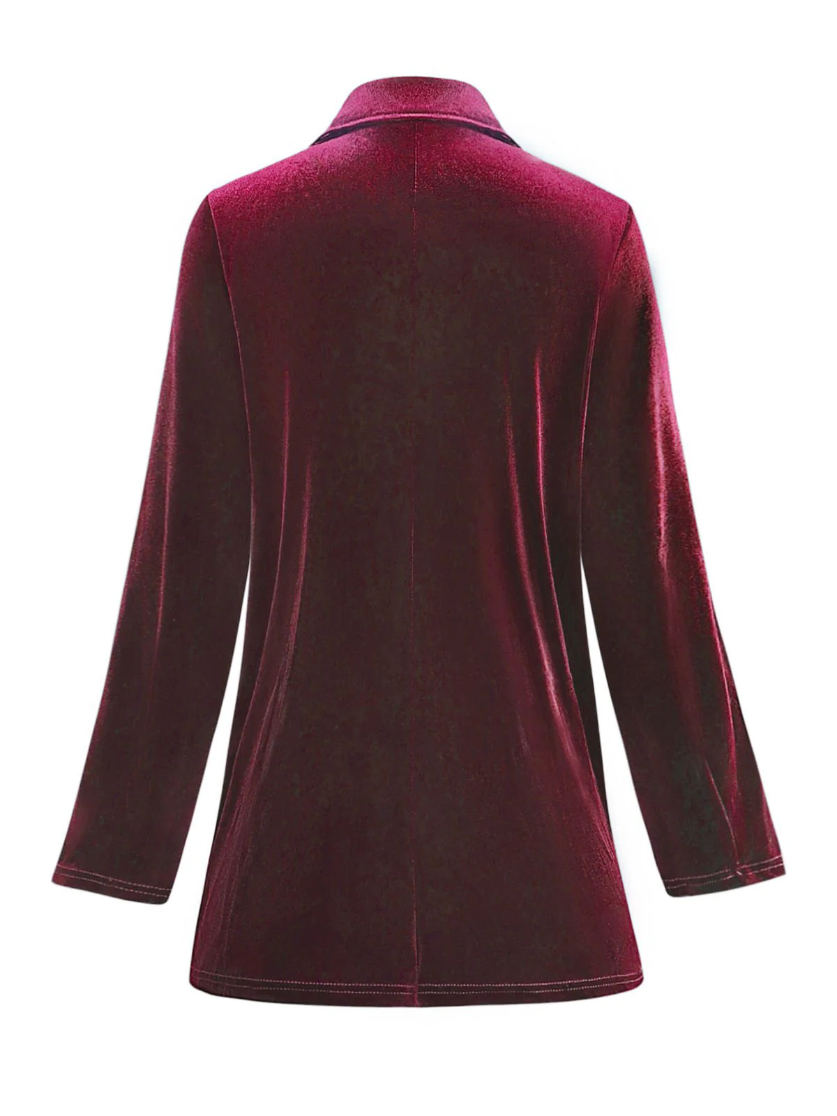 1980s Solid Velvet Double-Breasted Lapel Blazer - Image 3