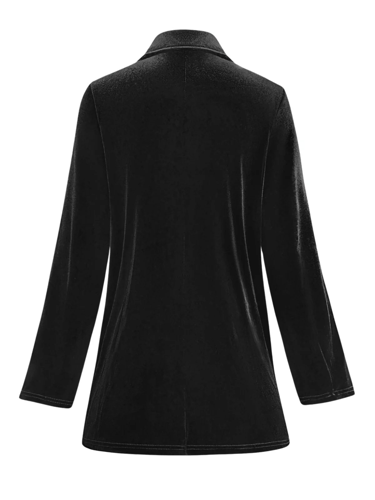 1980s Solid Velvet Double-Breasted Lapel Blazer - Image 5
