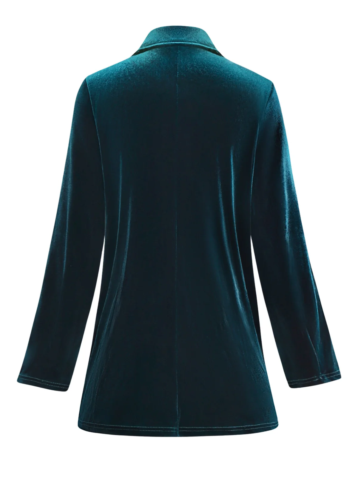 1980s Solid Velvet Double-Breasted Lapel Blazer - Image 7