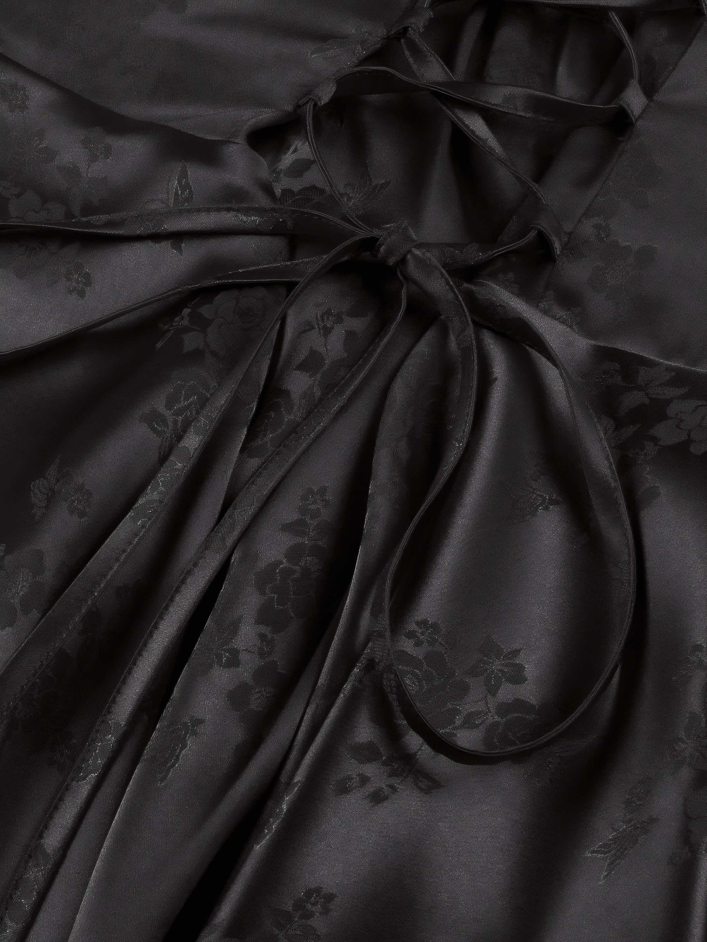 1980s Spaghetti Strap Asymmetrical Satin Dress - Image 4