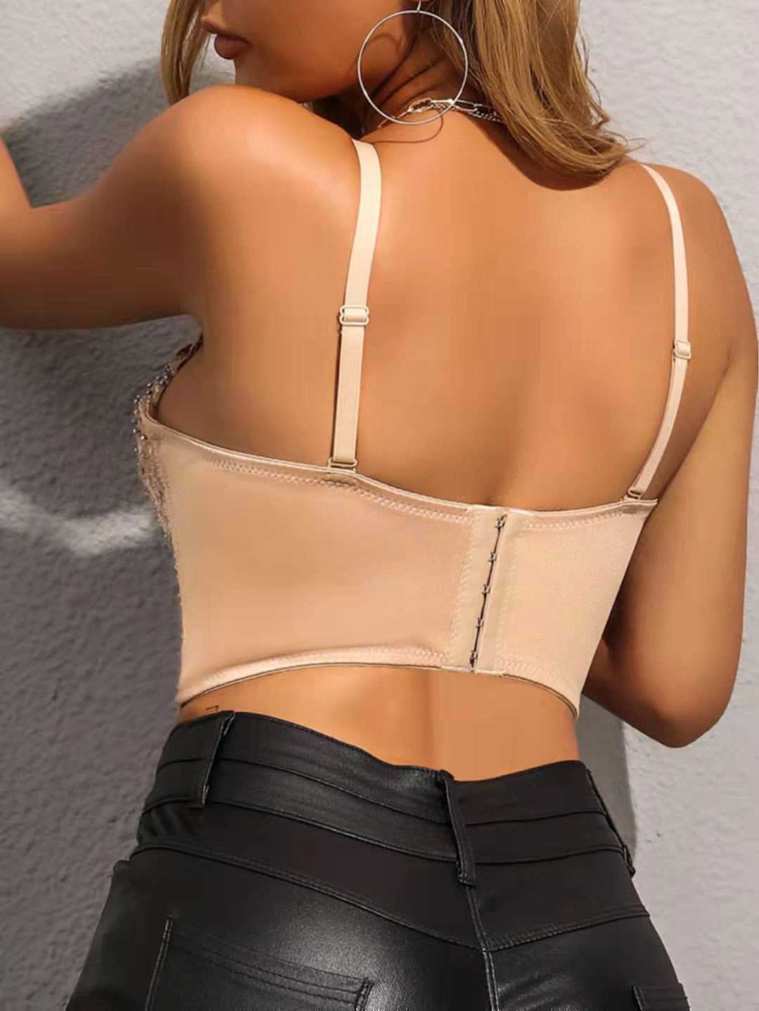 1980s Strap Sparkling Rhinestone Corset - Image 2