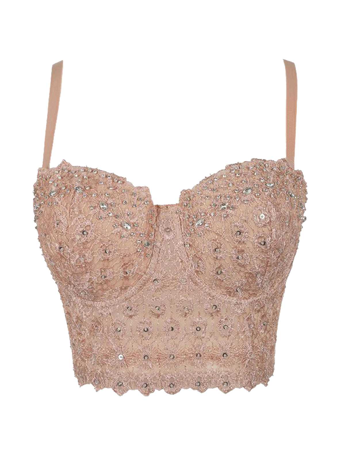 1980s Strap Sparkling Rhinestone Corset - Image 3