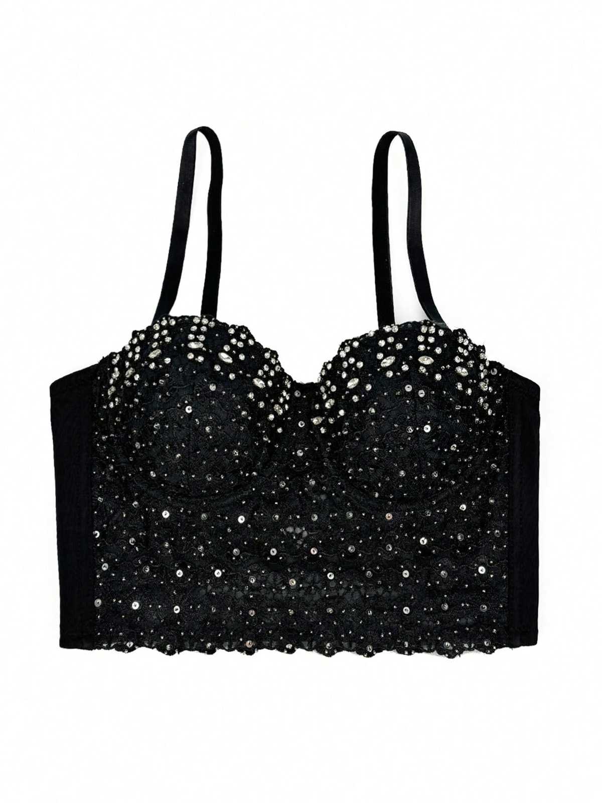 1980s Strap Sparkling Rhinestone Corset - Image 6