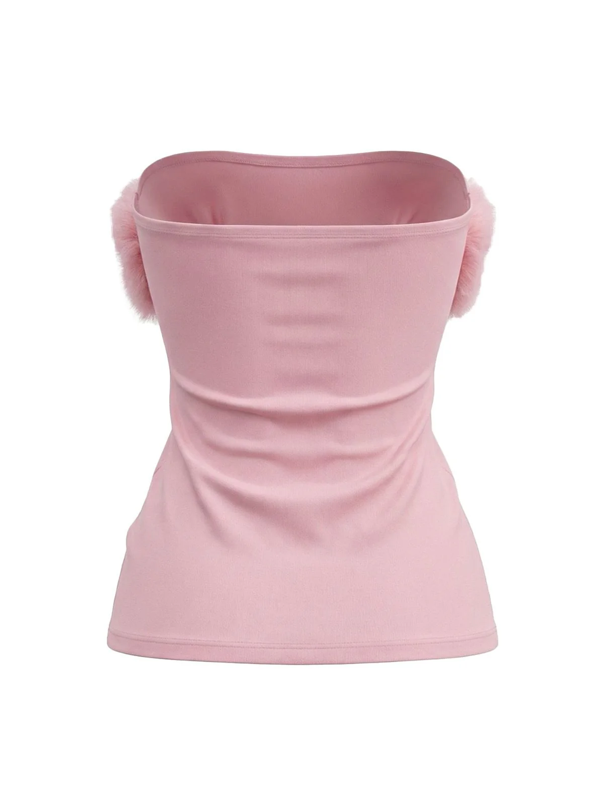 1980s Strapless Plush Fitted Solid Top - Image 3