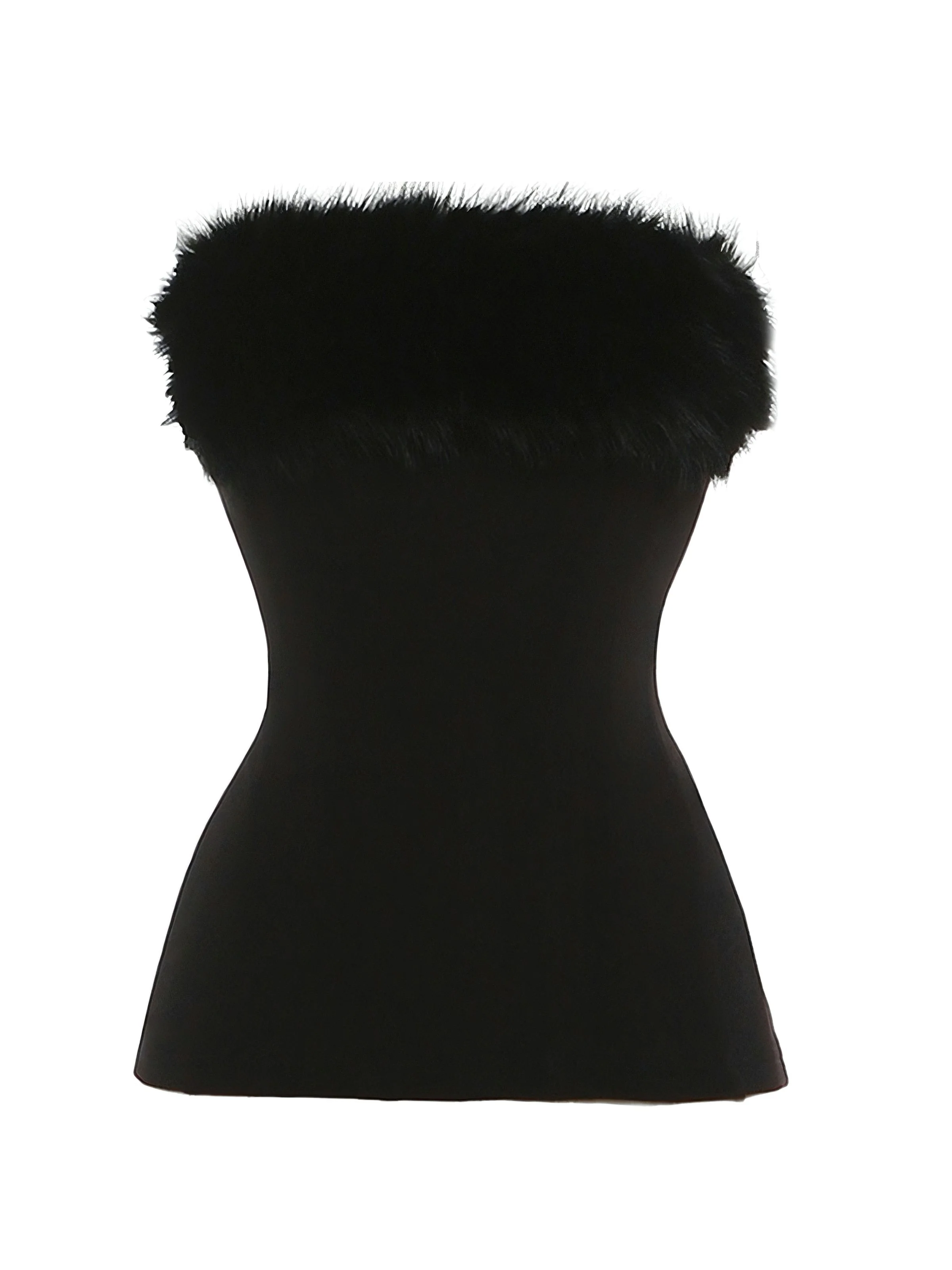 1980s Strapless Plush Fitted Solid Top - Image 6