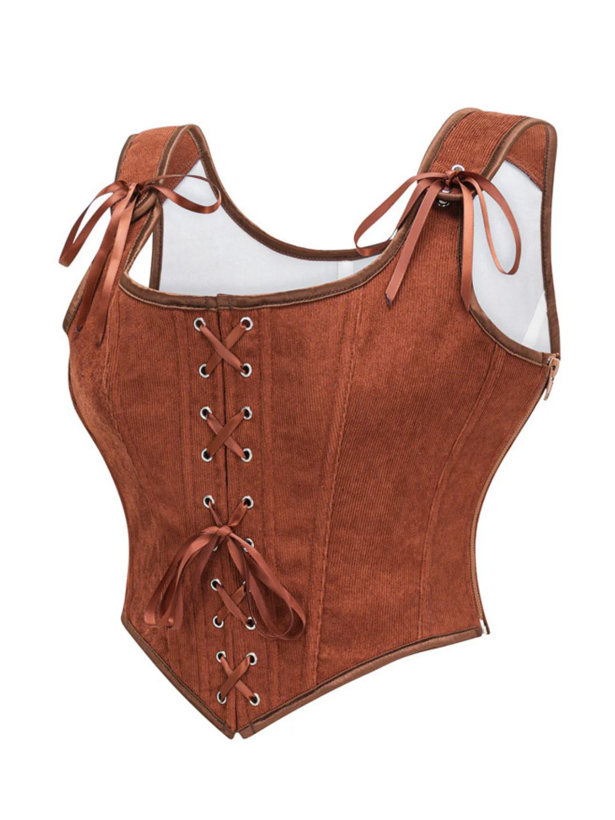 1980s Suede Bow Lace-Up Corset - Image 2